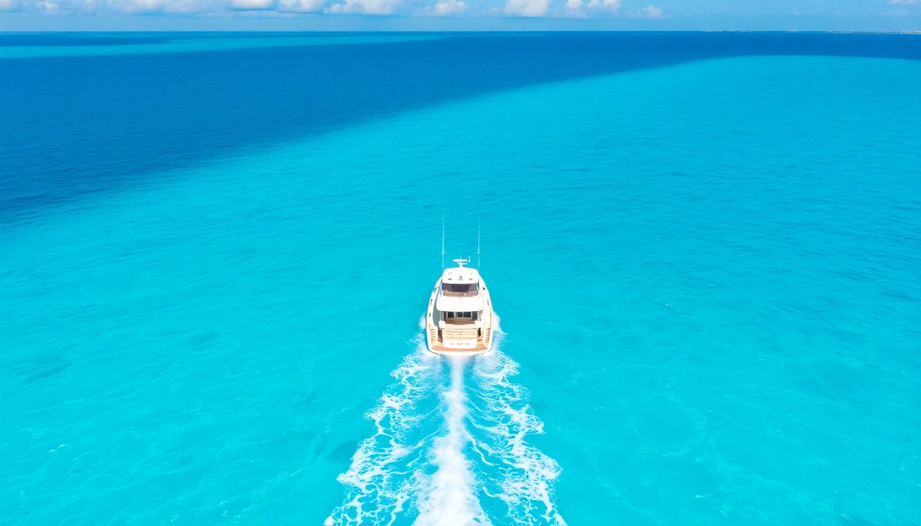 Luxury white yacht cruising in Florida waters